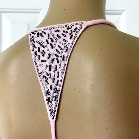 Bra Tops Millennial pink embellished halter top XS - Picture 4 of 8